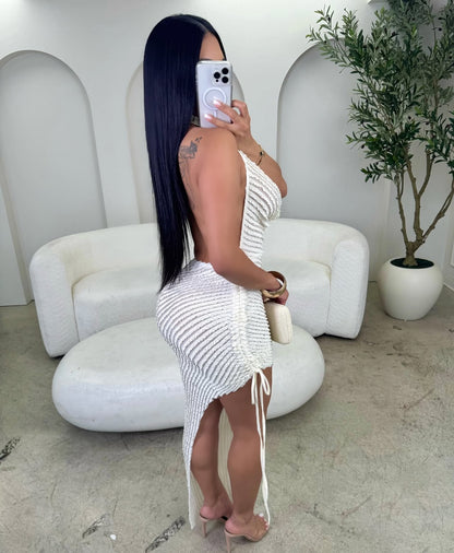 MD80033 Vestido casual alta fenda