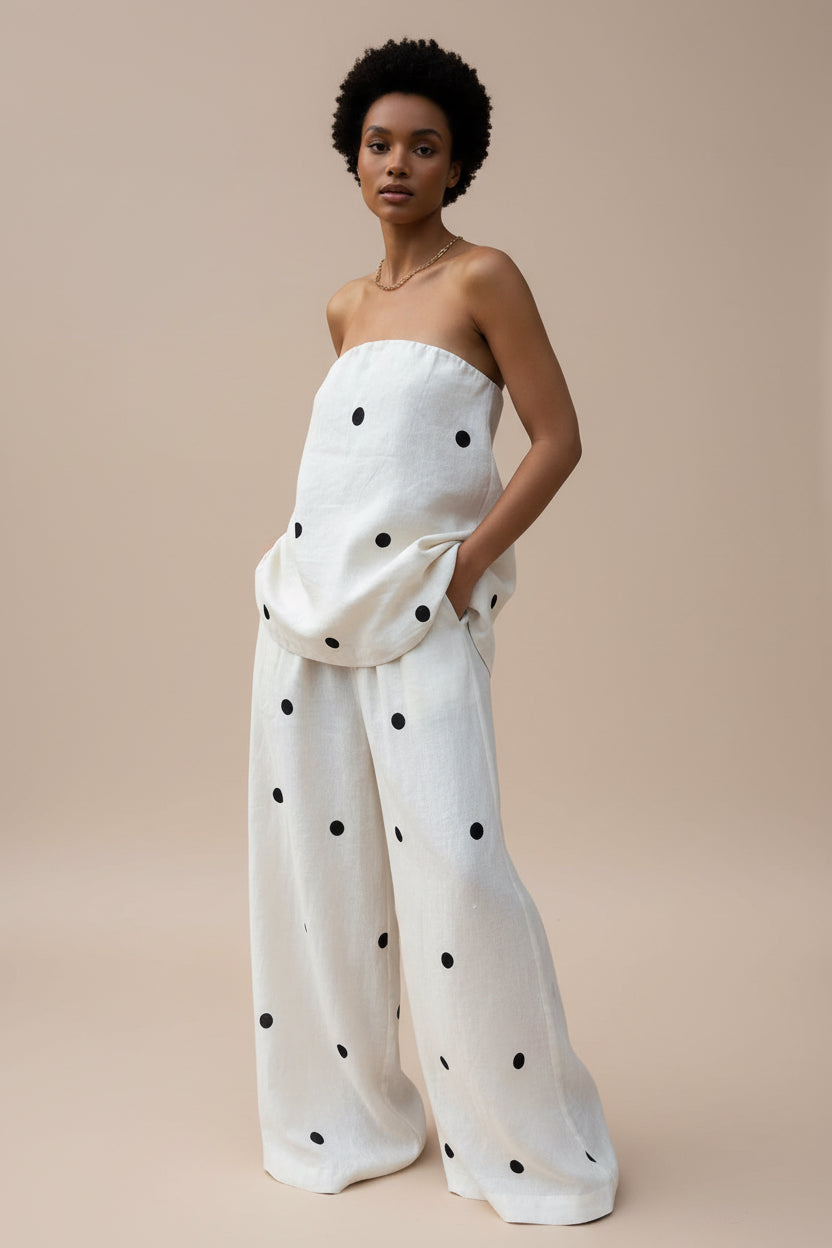 ITGIRLS BOO Conjunto de 2 peças com estampa de bolinhas simples , primavera/verão