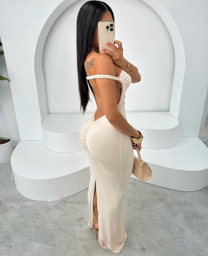 80065 Vestido sereia sexy com costas abertas