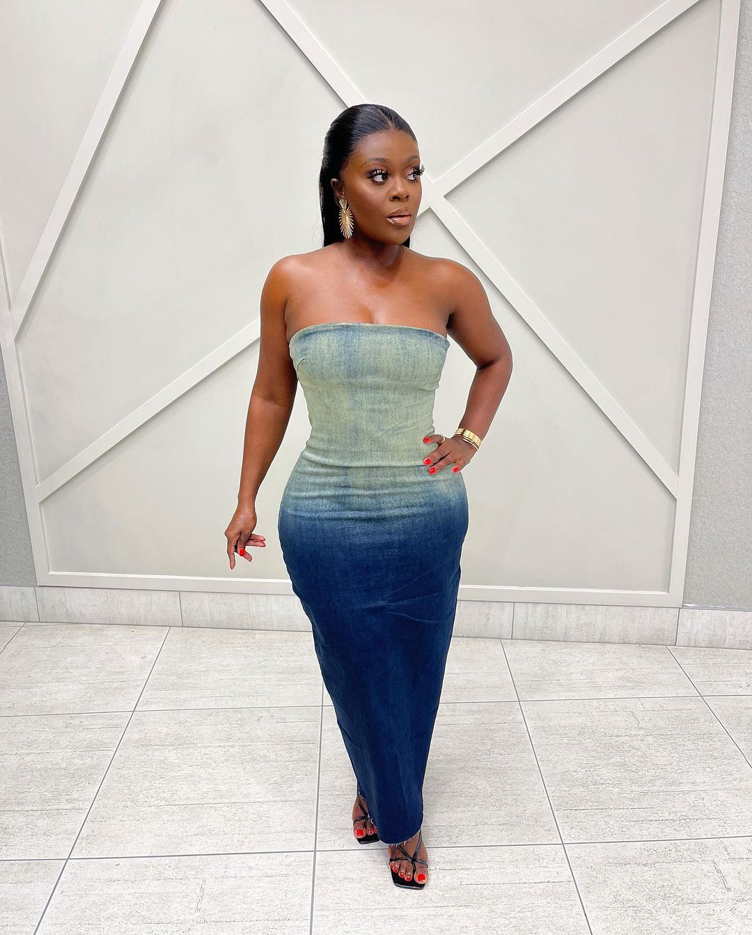 1810# Skinny denim dress