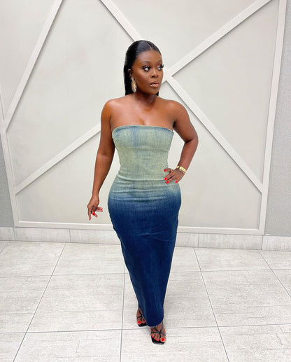 1810# Vestido jeans justo