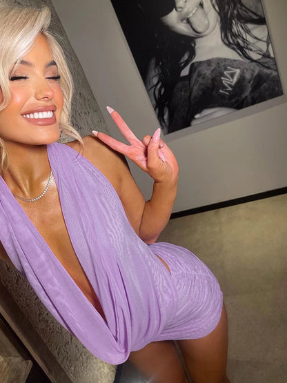 Conjunto de 2 peças feminino de malha plissada e balanço simples, frente única, top chique + mini saia franzida