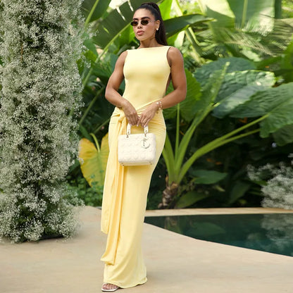 Vestido de saia sem alças  slim fit sem costas sexy