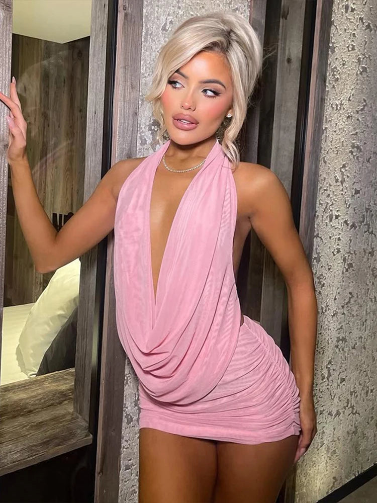 Conjunto de 2 peças feminino de malha plissada e balanço simples, frente única, top chique + mini saia franzida