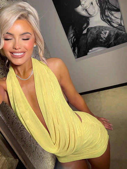 Conjunto de 2 peças feminino de malha plissada e balanço simples, frente única, top chique + mini saia franzida