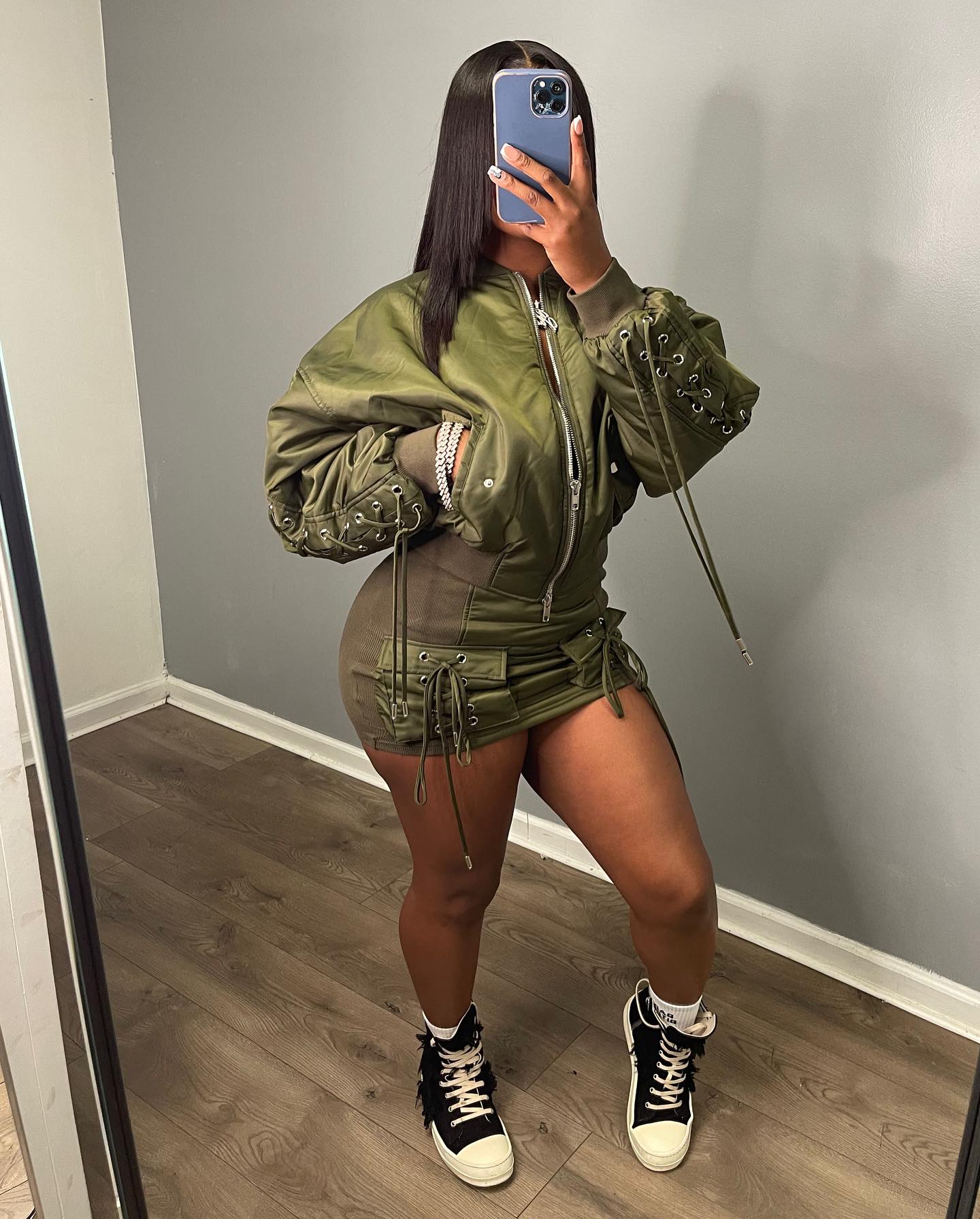 1816# coat + short skirt set