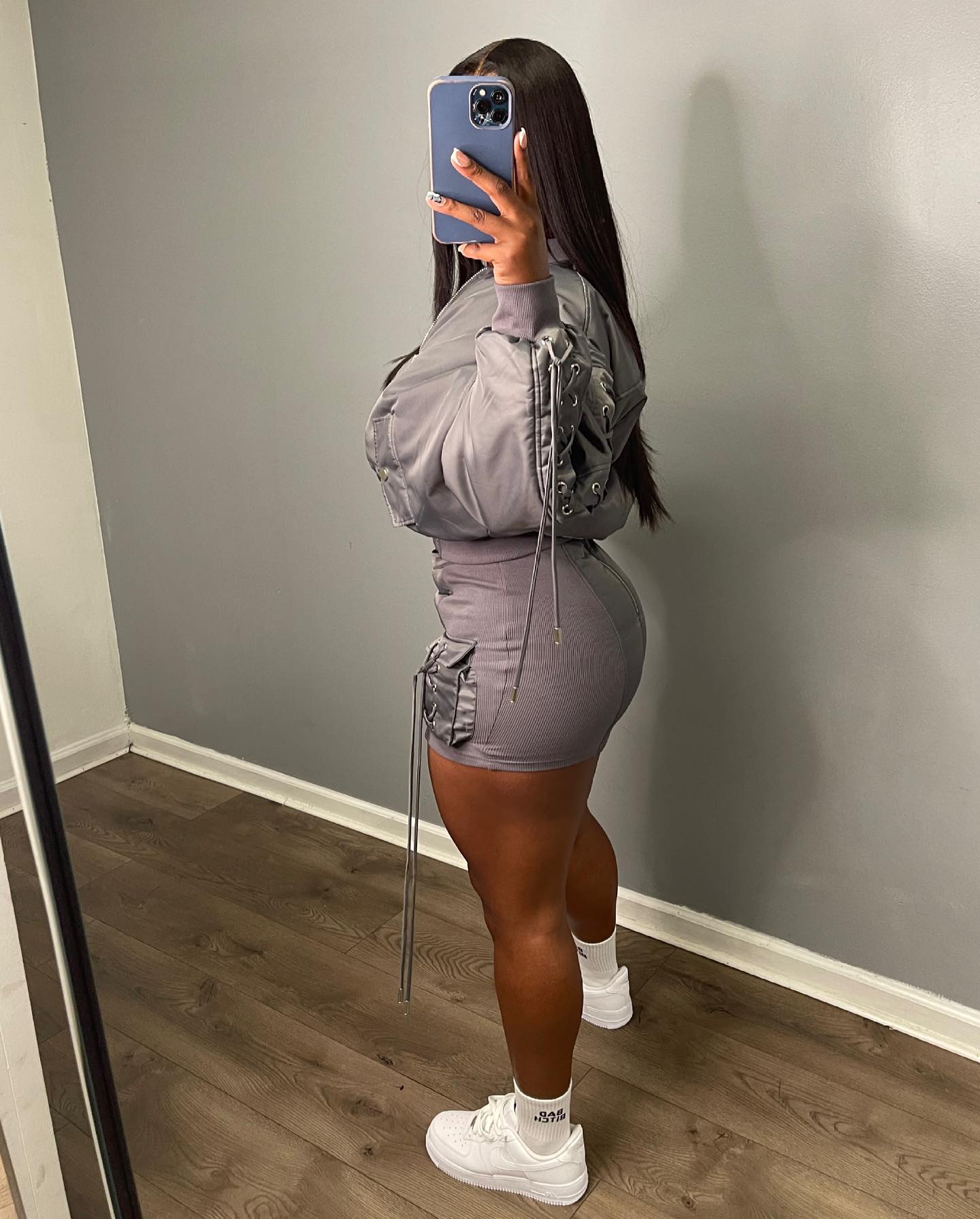 1816# coat + short skirt set