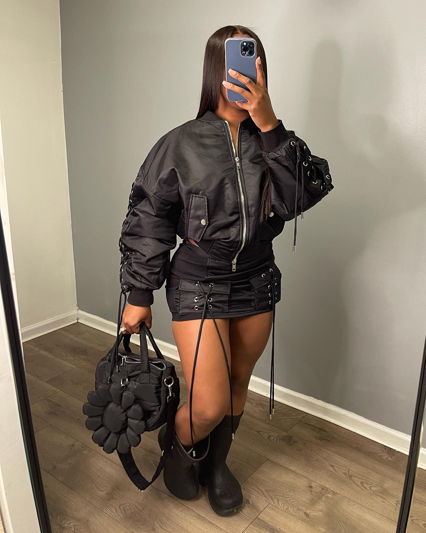 1816# coat + short skirt set