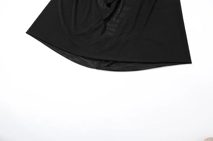 Conjunto de 2 peças feminino de malha plissada e balanço simples, frente única, top chique + mini saia franzida