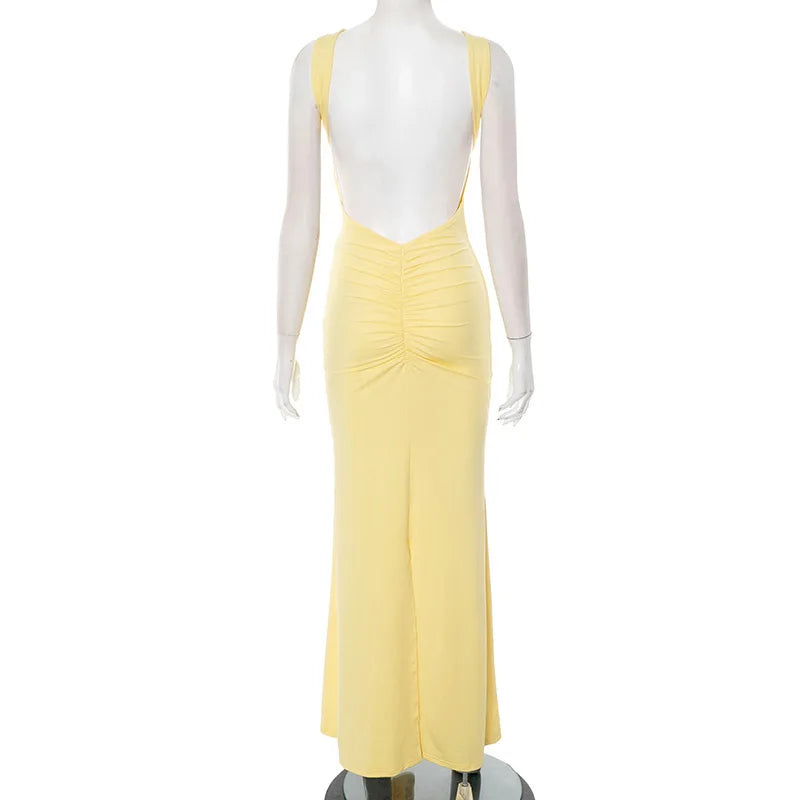 Vestido de saia sem alças  slim fit sem costas sexy