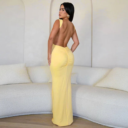 Vestido de saia sem alças  slim fit sem costas sexy