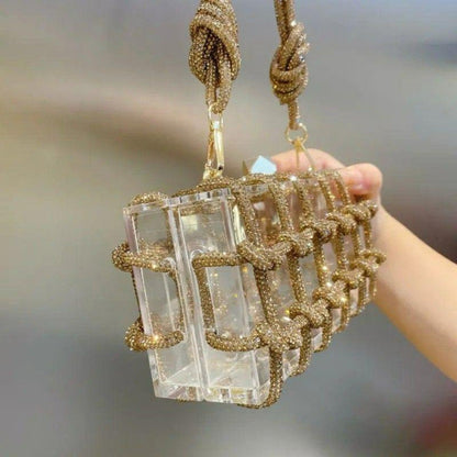 Women Luxury Shoulder Bag Evening Handbag Purse for Wedding and Prom Party Glitter Rhinestone