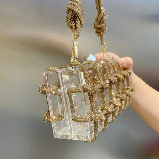 Women Luxury Shoulder Bag Evening Handbag Purse for Wedding and Prom Party Glitter Rhinestone