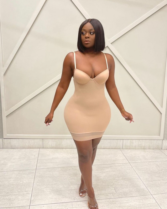 1060# Basic Fitted Full Cup Mini Dress